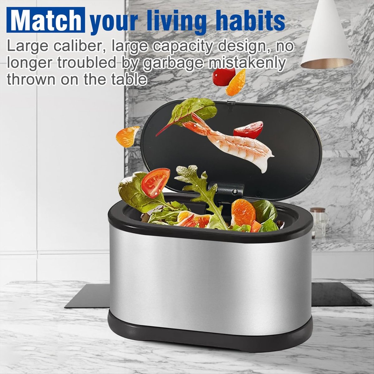 Compost Bin Countertop - Mini poubelle MALL avec couvercle, poubelle