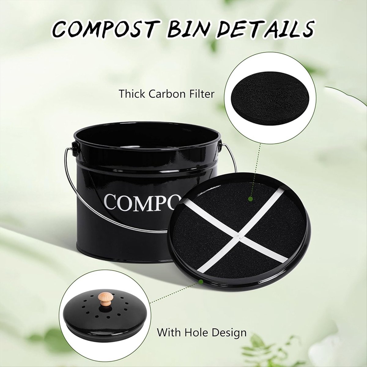 Bac à compost de cuisine pour  - Compost Bin Countertop avis et prix