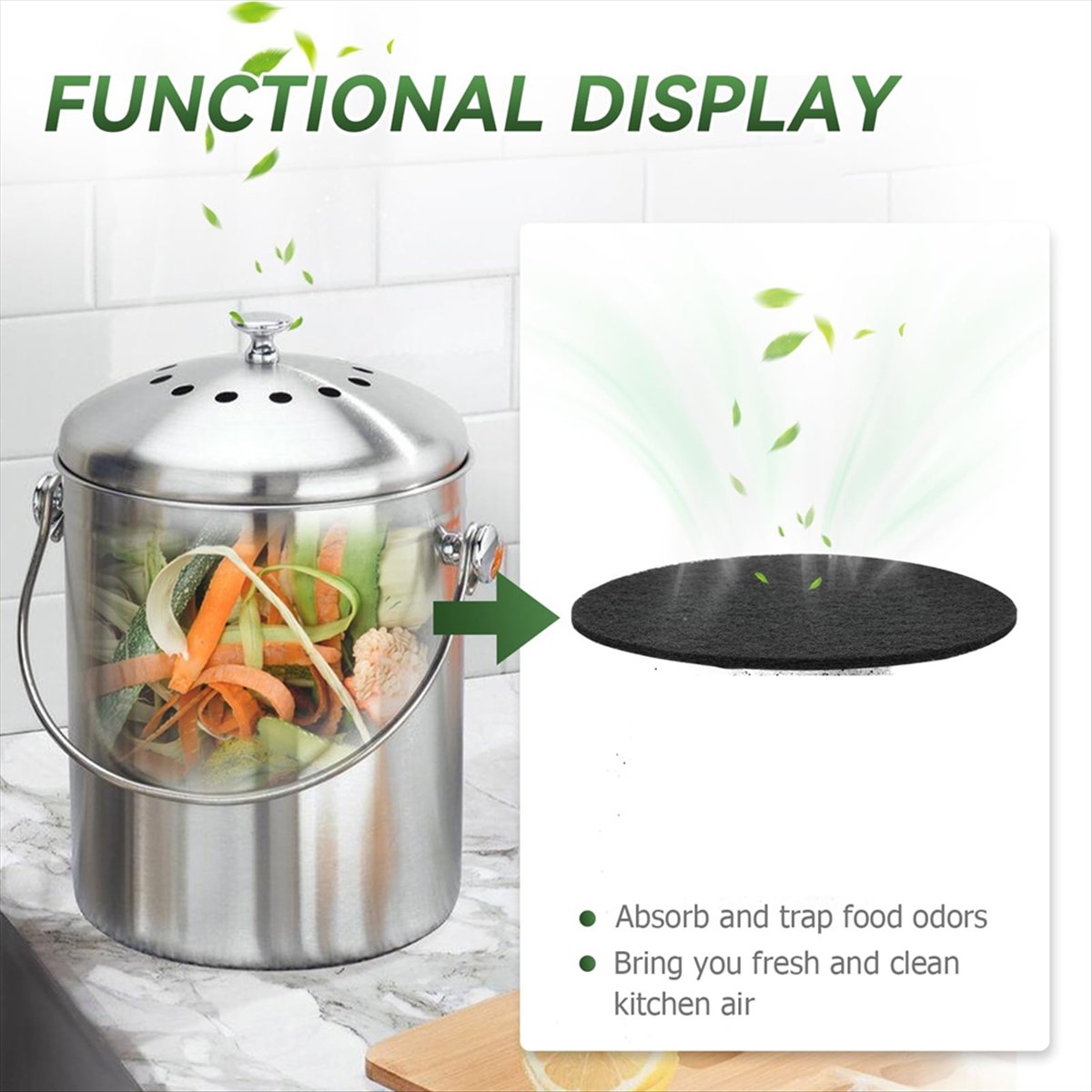Nouveau filtre pour poubelle à - Compost Bin Countertop avis et prix